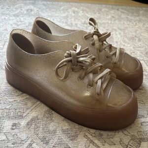 Melissa Gold Neutral metallic platforms jelly sneakers tennis shoes y2k brats